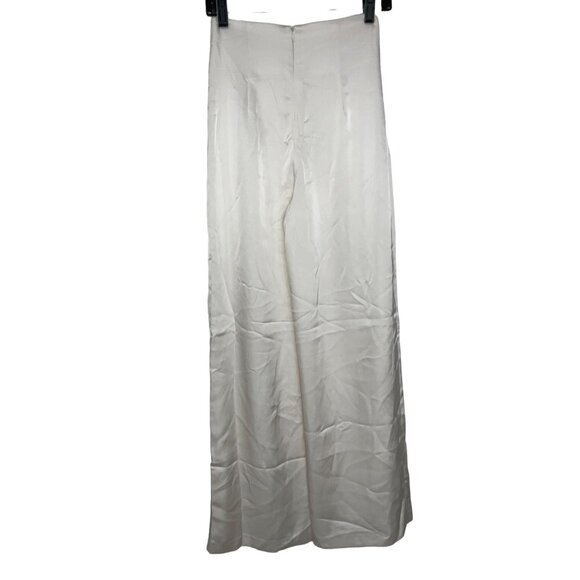 Line & Dot Jordey Pants in Ivory XSmall New Womens Satin Wide Leg Trousers - Picture 6 of 9